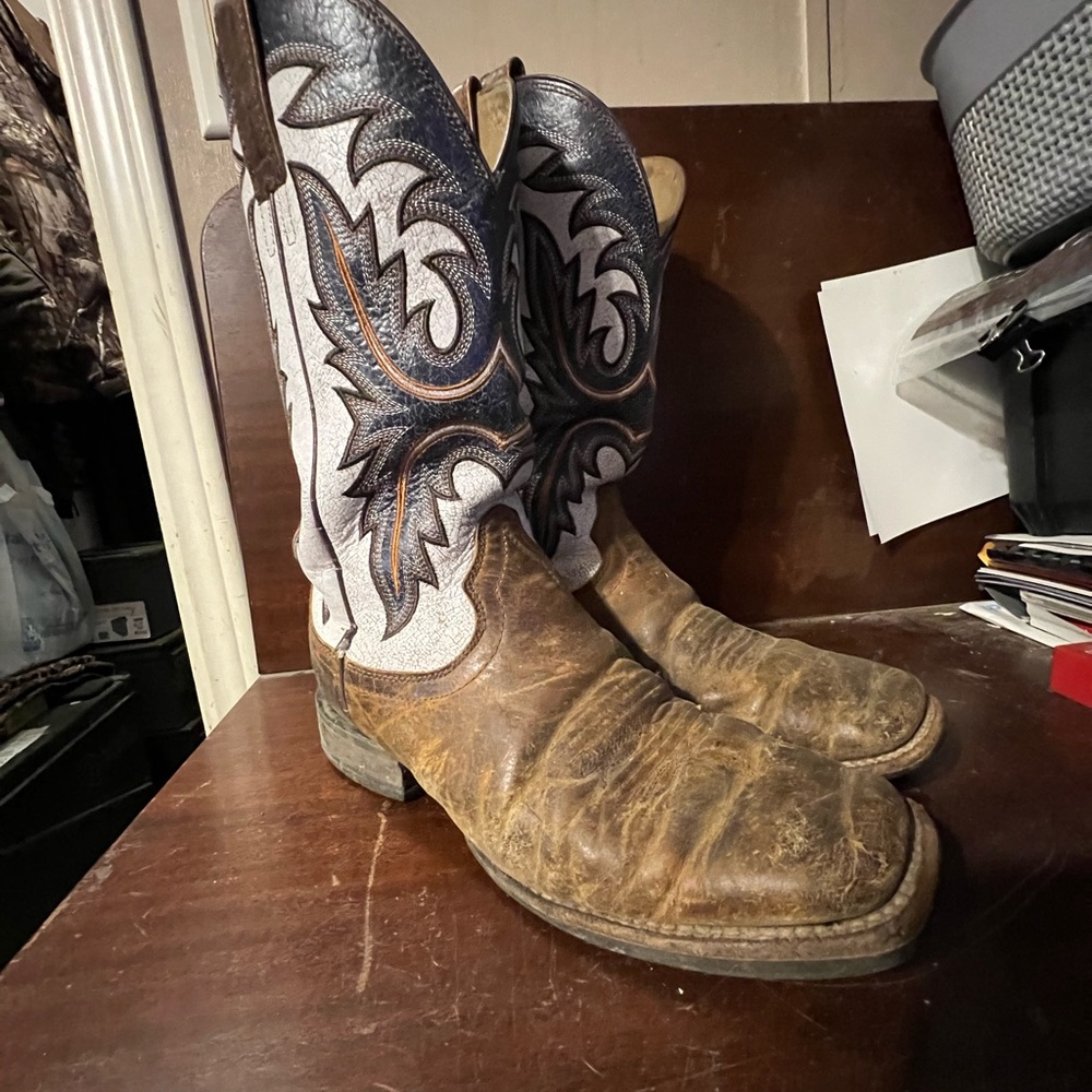 Ariat bush rider full grain Men's Brown and Gray Western Boots